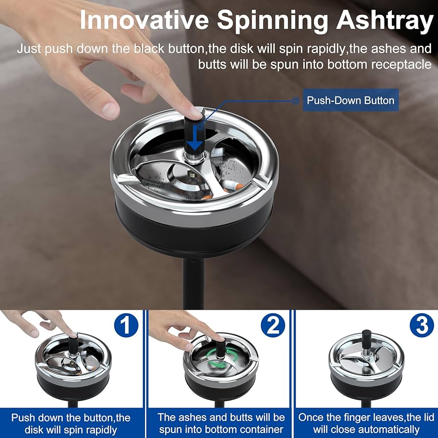Amazon.com: RELIANCER Floor Standing Ashtray w/Spinning Lid